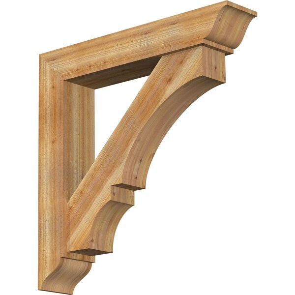 Ekena Millwork Balboa Traditional Rough Sawn Bracket w/ Offset Brace, Western Red Cedar, 8"W x 42"D x 42"H BKT0806X42X42BOA01RWR - main